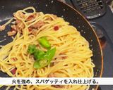 豚ひき肉と獅子唐の味噌スパゲッティ作り方10写真