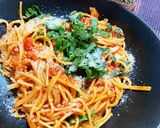 焼きパスタ　ナポリタン風　あつあつで作り方5写真