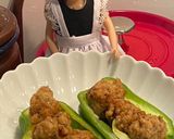 リカちゃん♡生ピーマンの鶏つみれ詰♡作り方17写真