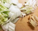 ワンパンとろとろ白菜のやさし〜スープスパ作り方1写真