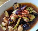 絶品！レンジで簡単♪ナスと鶏肉のポン酢煮作り方6写真