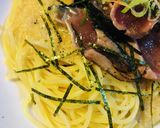 和風パスタ●やまかけカツオのたたきパスタ作り方2写真