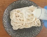 火を使わずに！釜玉うどん明太子バター作り方2写真