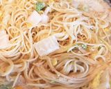 白菜明太コーンのあったか豆乳パスタ作り方3写真