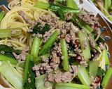 豚ひき肉と小松菜の♡お手軽和風パスタ作り方13写真