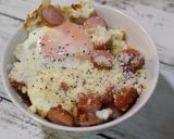 カルボナーラ風ソーセージ丼作り方7写真