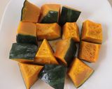 美味簡単♪豚肉レンジかぼちゃオクラの煮物作り方1写真