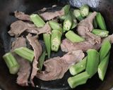 美味簡単♪豚肉レンジかぼちゃオクラの煮物作り方4写真