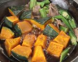 美味簡単♪豚肉レンジかぼちゃオクラの煮物作り方6写真