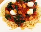 タコとほうれん草とモッツァレラのパスタ作り方8写真