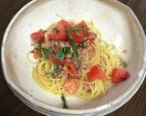 トマトとツナと大葉の冷製パスタ作り方3写真