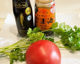 トマトとパクチーのサラダ作り方1写真
