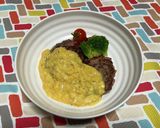 超簡単☆カルボナーラソースハンバーグ♪♪作り方6写真