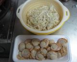 ヘルシー！切干大根とホタテの昆布つゆ炒め作り方1写真