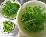 春菊香る塩辛パスタ作り方1写真