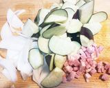 ワンパン!あさりと茄子のトマトスープスパ作り方2写真