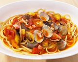 ワンパン!あさりと茄子のトマトスープスパ作り方5写真