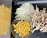 ワンパン!即席コーンスープでパスタ♪作り方1写真