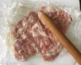 豚コマでわらじカツ梅しそ風味作り方1写真