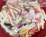 ワンパンで！豚と細竹・塩昆布の塩パスタ〜作り方2写真