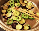 ケチャップだけ！ゴーヤと茄子のナポリタン作り方4写真