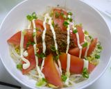 ダイエット！肉みそトマトもやし丼作り方4写真