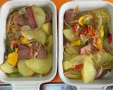 じゃがいもとスパムのマヨチーズ焼き♫作り方6写真