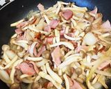 しめじとハムのクリームパスタ♪時短♪作り方1写真