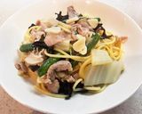 ワンパン!白菜木耳インゲンとろみパスタ作り方4写真