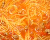 ワンパン♫なすとひき肉のトマトパスタ作り方5写真