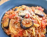 ワンパン♫なすとひき肉のトマトパスタ作り方7写真