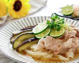 ナスと豚肉の冷しゃぶうどん作り方1写真