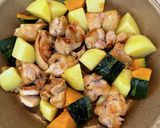 鶏肉とかぼじゃがのオイバター照り焼き♡作り方5写真
