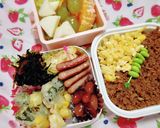 鶏そぼろごはん弁当☆作り方1写真