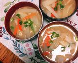 松山あげと大根と人参の味噌汁(^q^)☺作り方20写真