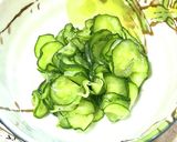 キュウリと梅干で冷やし茶漬け作り方2写真