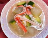 冬瓜とズッキーニのカニカマあんかけ♪作り方3写真