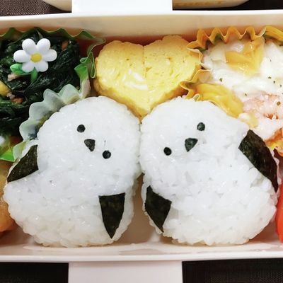 仲良し首まげシマエナガ弁当☆キャラ弁 by SUNMOONMOM 【クックパッド  