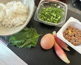 ミョウガの納豆チャーハン作り方1写真