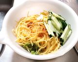 豆苗きゅうりだしマヨパスタ作り方5写真