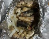 イワシの缶詰のホイル焼き作り方2写真