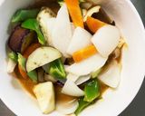 肉無豆腐きな粉トマト生姜梅ポン酢野菜炒め作り方14写真