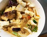 肉無豆腐きな粉トマト生姜梅ポン酢野菜炒め作り方15写真