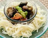 ナスとアスパラ漬けだれのおしゃれそうめん作り方4写真