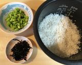 枝豆と昆布の佃煮の炊き込みご飯作り方1写真