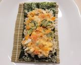朝昼♪目前を変えてポテトサラダで巻きずし作り方1写真