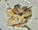 塩サバで冷やし茶漬け・梅干＆大葉風味作り方1写真