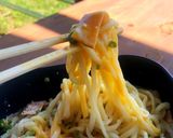 ▲山ごはん▲カルボ風冷やし豆乳うどん作り方4写真