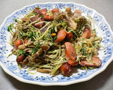 水菜と舞茸とウインナーの卵とじ炒め作り方4写真