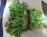 お手軽！鶏むね肉と豆苗のレンジ蒸し作り方1写真